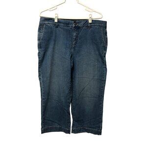 Christopher and Banks Stretch Denim Capri Womens Sz 12 Blue Jeans Cropped Pants